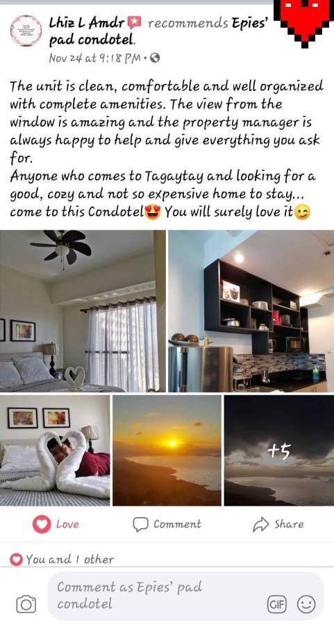 Apartament Epie'S Pad Tagaytay City Zewnętrze zdjęcie